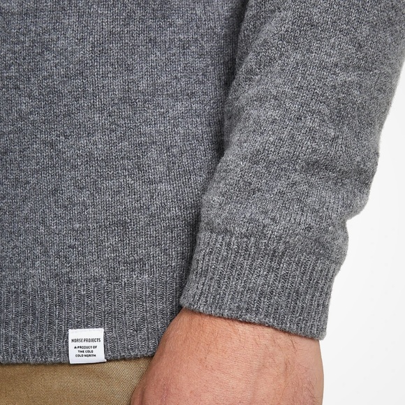 Norse Projects Sigfred Lambswool Crew Sweater Grey Medium - Picture 7 of 12